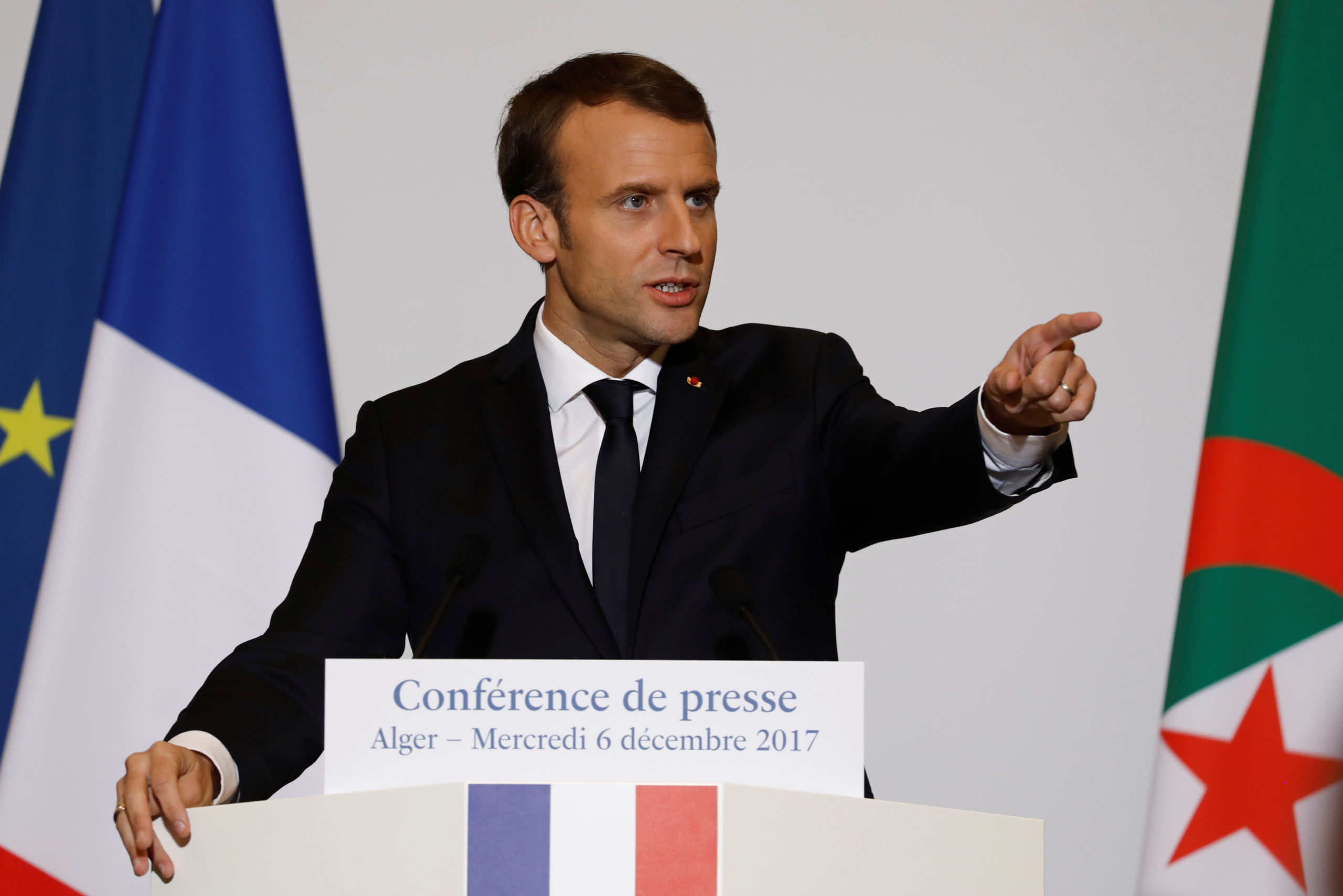 French President Emmanuel Macron in Algeria, 2017 [Reuters]