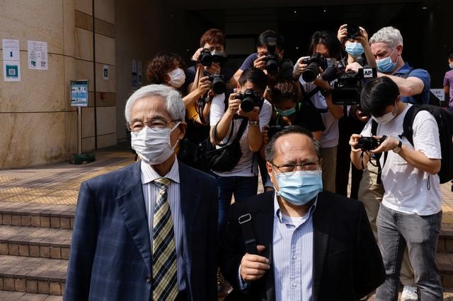 Only two Democrats, Au Nok-hin and Leung Yiu-chung, pleaded guilty. A presser by pro-democracy groups has been held outside/Reuters.