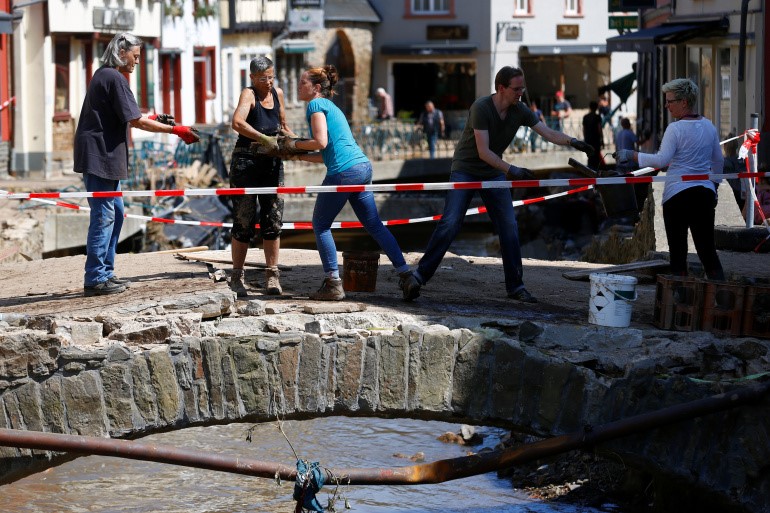 Germany lost at least 180 lives in the flooding earlier this month/Aljazeera.