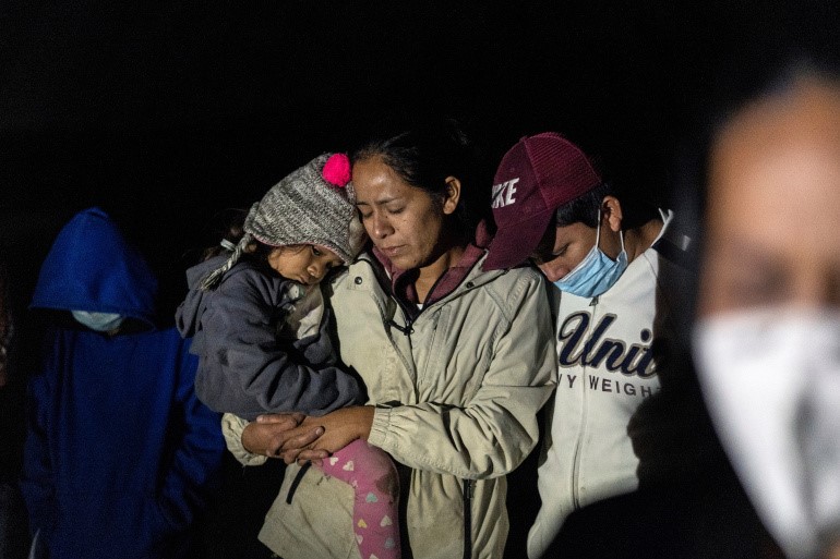 Many families try to flee poverty, violence, and natural disasters/Aljazeera.