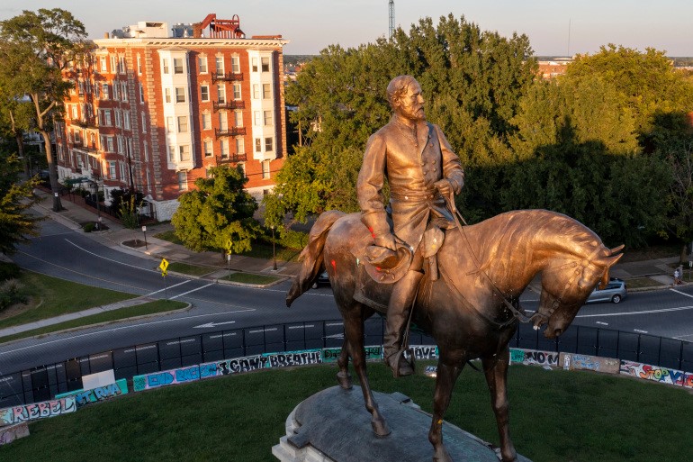 Virginia to begin removal of massive confederate monument/Aljazeera. 