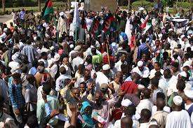 Sudanese protesters in a rally in  Khartoum [AP]