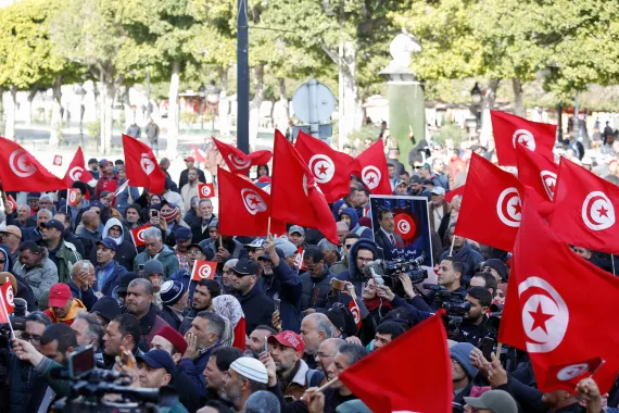 Today's protest in Tunisia/Aljazeera. 