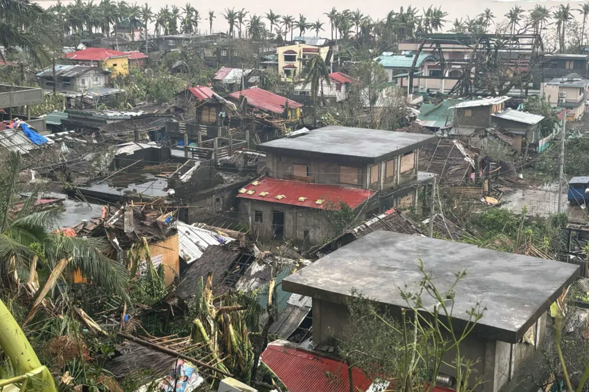 Houses damaged by Typhoon Man-yi in Viga, Catanduanes province. [MDRRMO Viga Catanduanes via AP]