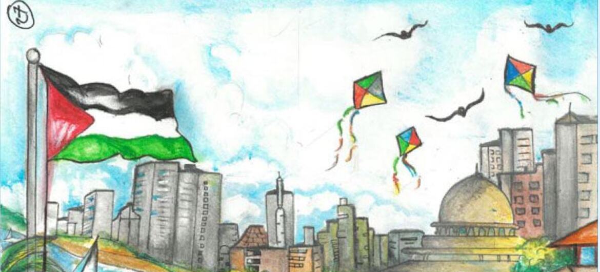 © UNICEF A drawing shared by children in Gaza as part of the 