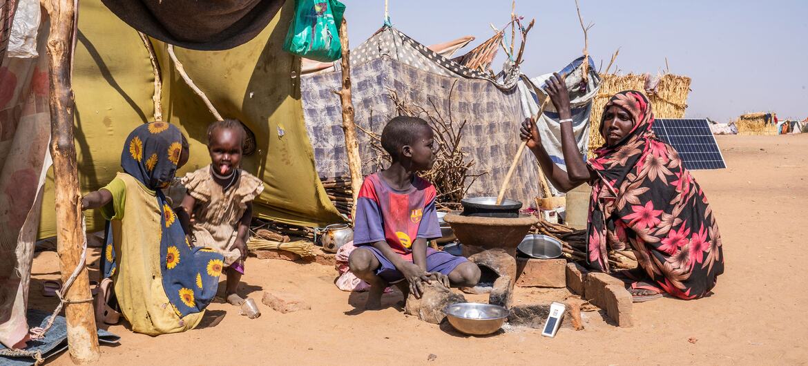 © UNICEF/Mohammed Jamal Thousands of people fled the North Darfur capital El Fasher last October when it was overrun by paramilitary Rapid Support Forces. They remain in makeshift camps in Tawila.
