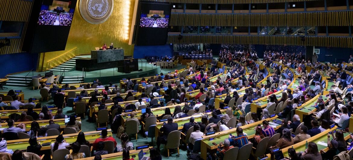 UN Photo/Manuel Elías A wide view of the opening of the 25th Session of the Permanent Forum on Indigenous Issues (UNPFII).